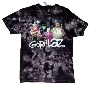 Gorillaz Black And White Tye Dye T-shirt Size Medium